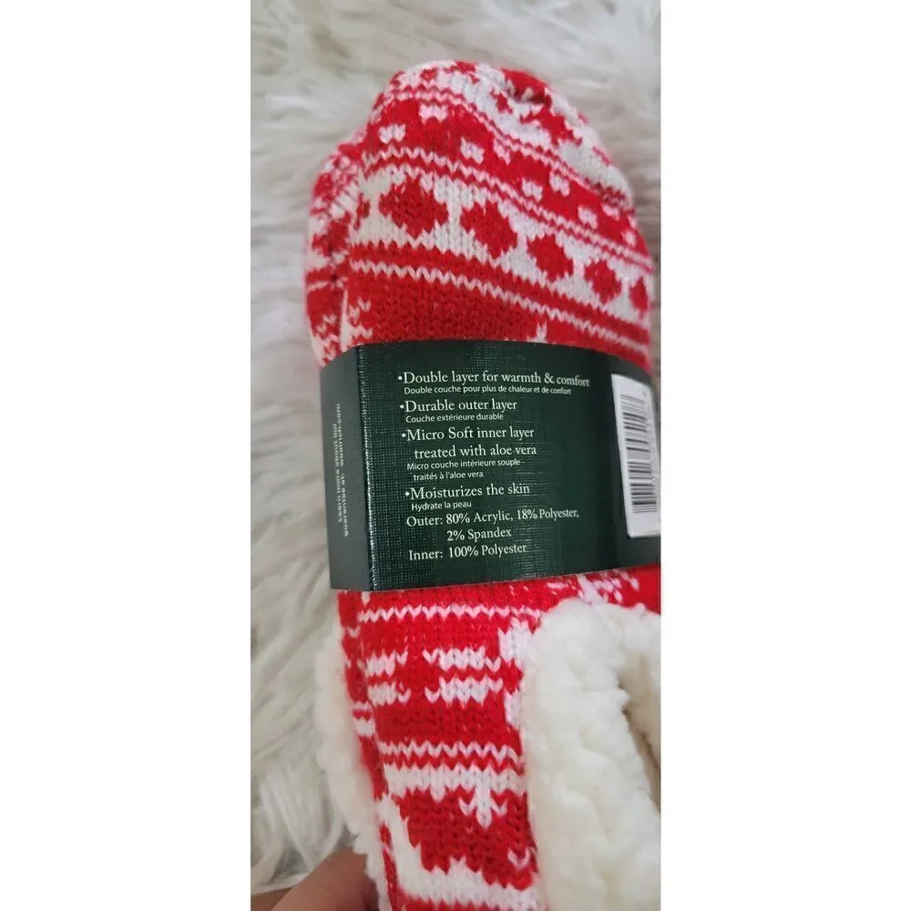 Woolrich Double Layer Slipper Socks with Aloe OSFM NEW With Tags